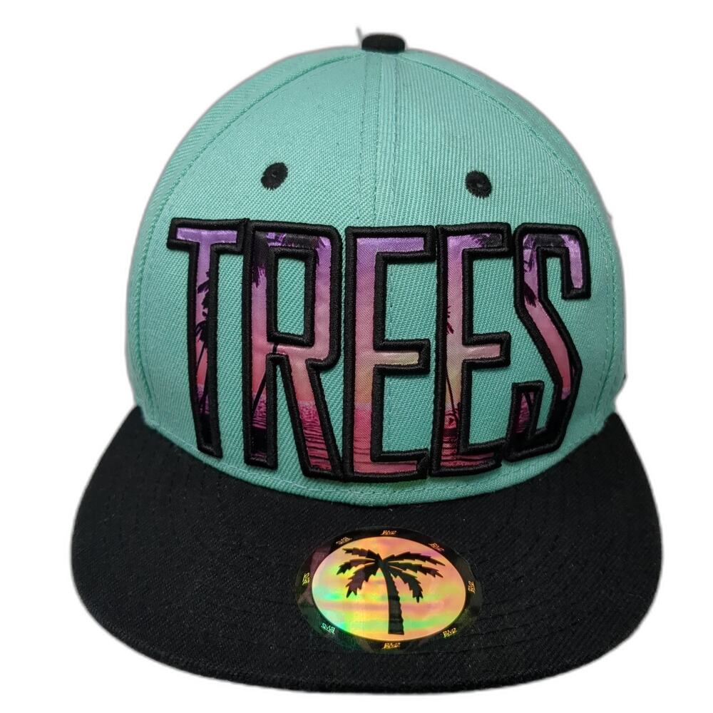 Trees Blvd Snapback Cap Blue One Size Adjustable Embroidered 6 Panel Wool